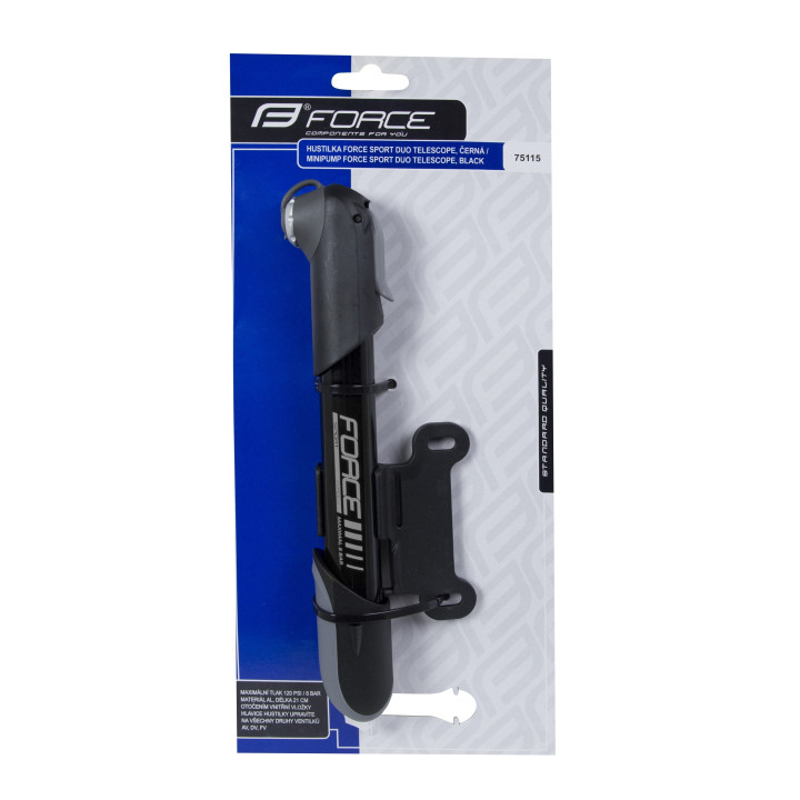 Pompa Force Sport Duo Teleskop aluminiu neagra