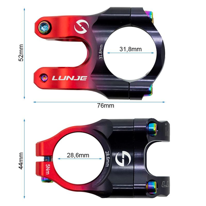 Pipa EWPM-003 31.8mm negru/rosu