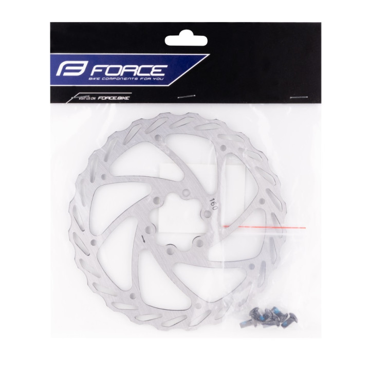 Disc Frana Force-4 160mm 6 gauri argintiu
