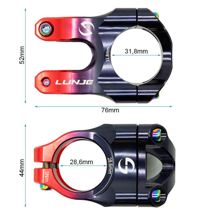 Pipa EWPM-002 31.8mm negru/rosu