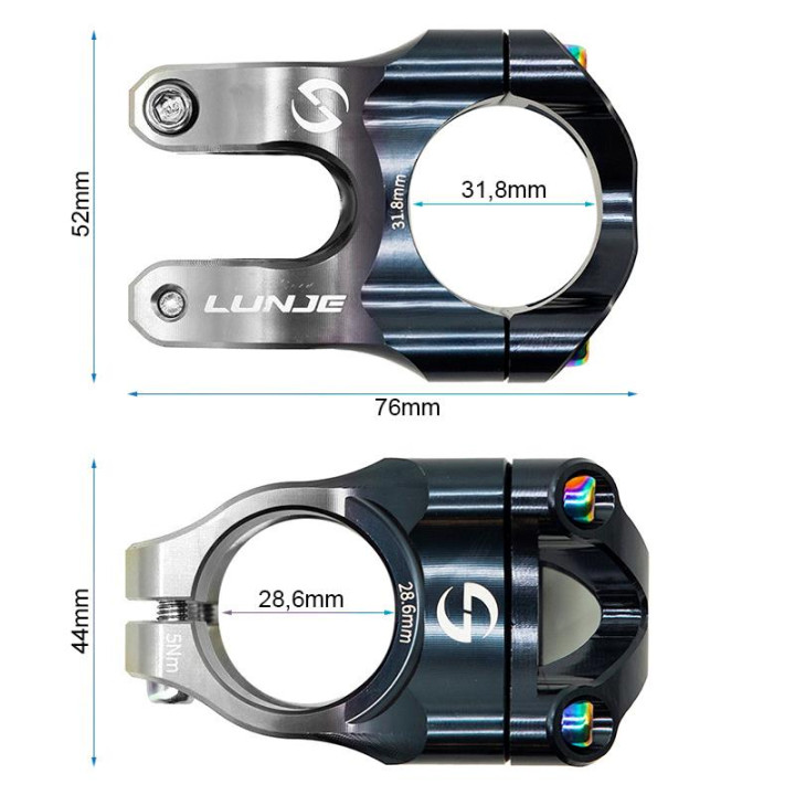 Pipa EWPM-002 31.8mm negru/gri