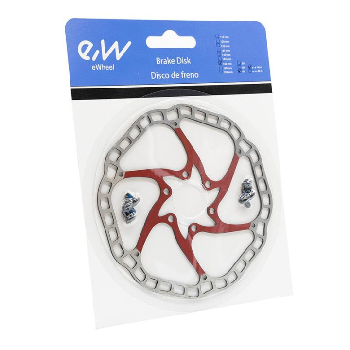 Disc frana eWheel EWD001 160mm, 6 gauri, rosu