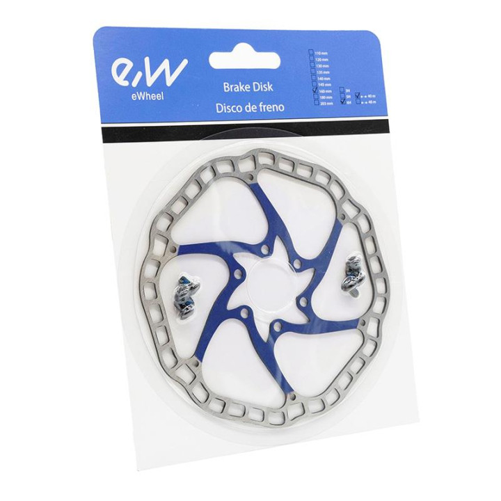 Disc frana eWheel EWD001 160mm, 6 gauri, albastru
