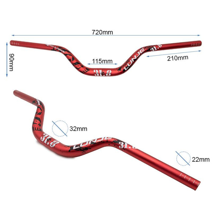 Ghidon 720mm cu rise 90mm rosu