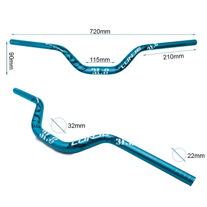 Ghidon 720mm cu rise 90mm albastru