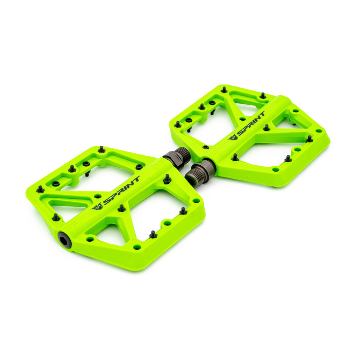 Pedale Sprint Policarbonat cu rulmenti, verde neon