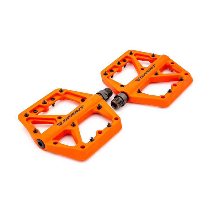 Pedale Sprint Policarbonat cu rulmenti, portocalii