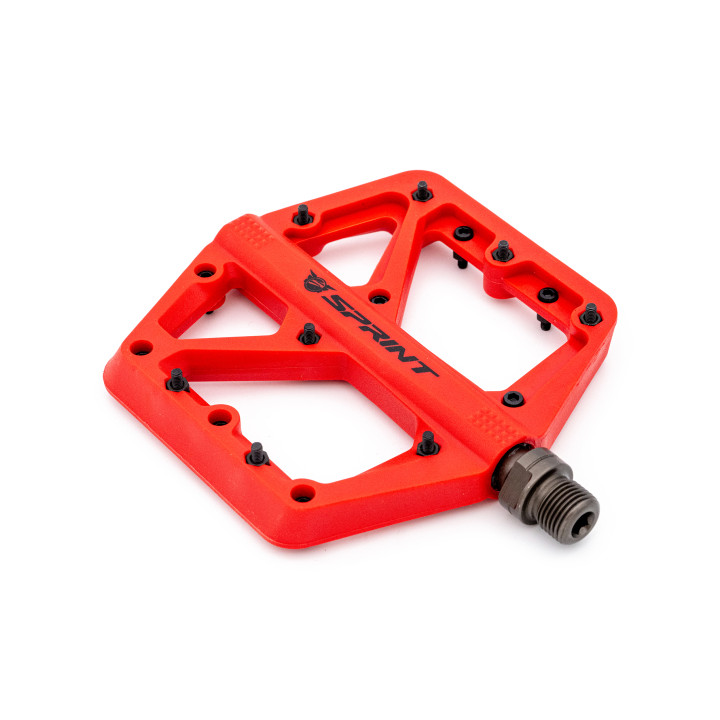 Pedale Sprint Policarbonat cu rulmenti, rosii