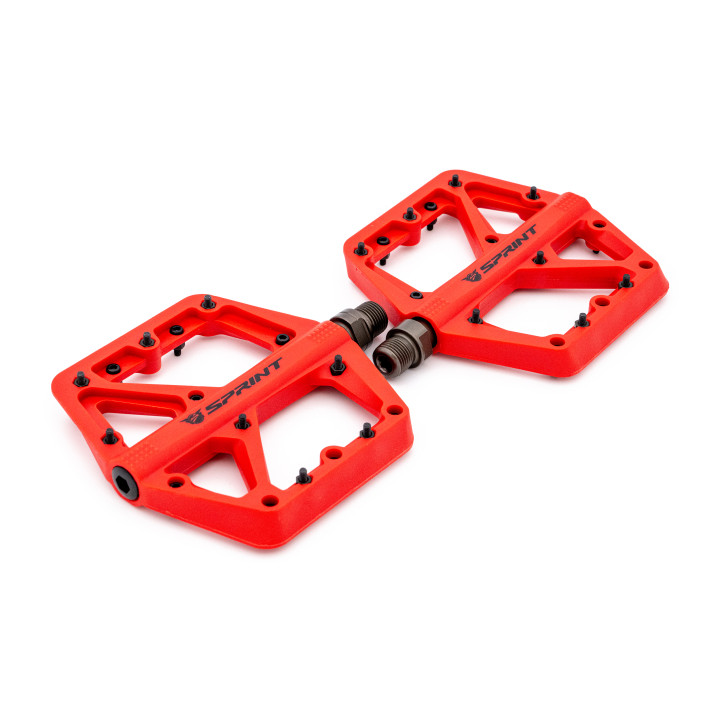 Pedale Sprint Policarbonat cu rulmenti, rosii