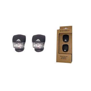 Set lumini fata/spate Sprint din silicon negre