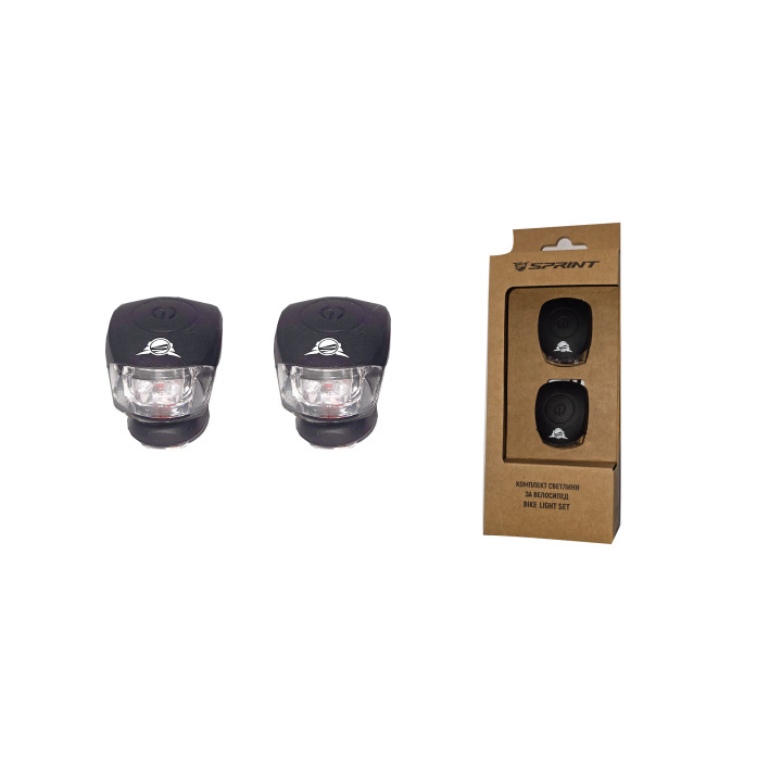 Set lumini fata/spate Sprint din silicon negre