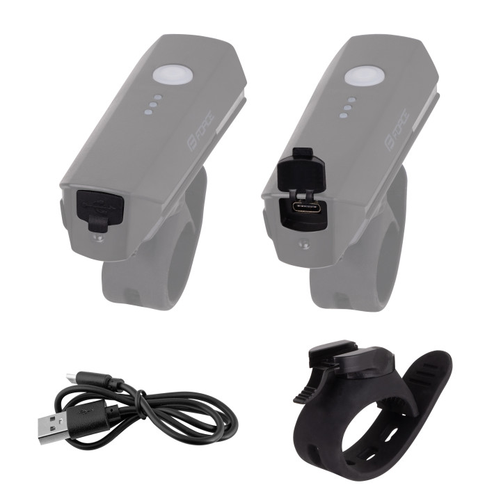 Far fata Force Flux 550 Lumeni USB negru