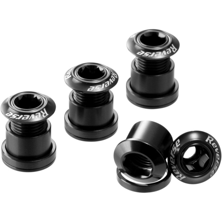 Set 4 suruburi angrenaj Reverse Chainring Bolt Negre