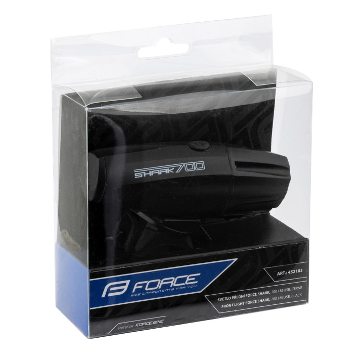 Far fata Force Shark USB 700Lm Negru