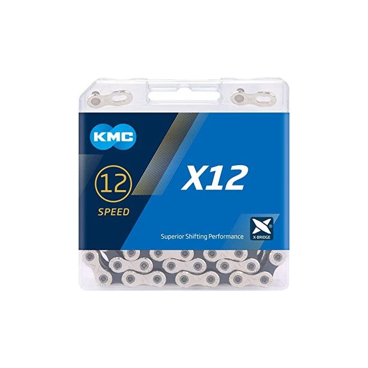 Lant KMC X12 Silver/Black 12 Viteze 126 Zale - Set 25 bucati