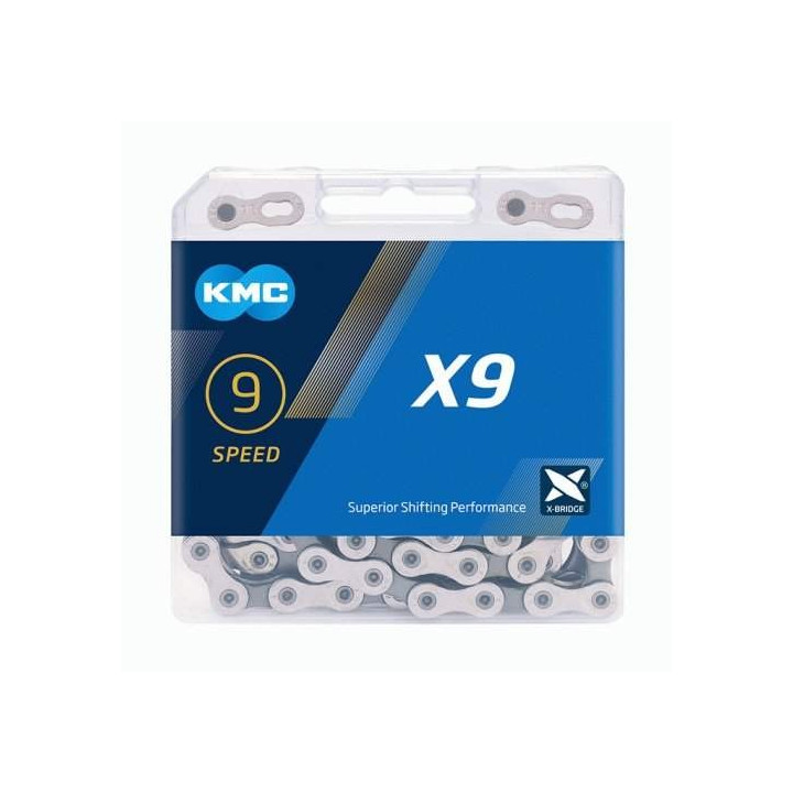 Lant KMC X9 Silver/Grey 9 Viteze 116 Zale - Set 25 bucati