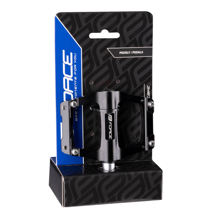 Pedale Force GRIT aluminiu cu rulmenti, negru