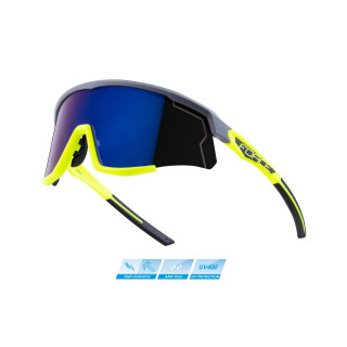Ochelari Force Sonic, lentila albastra oglinda, gri/fluo