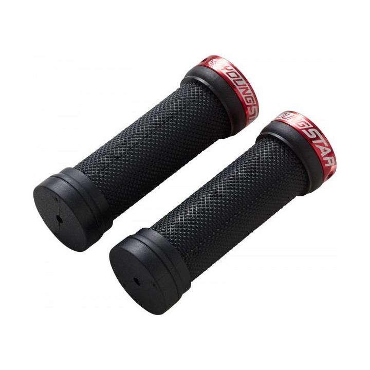 Mansoane Reverse Youngstar Lock-on 98/28mm negru/rosu